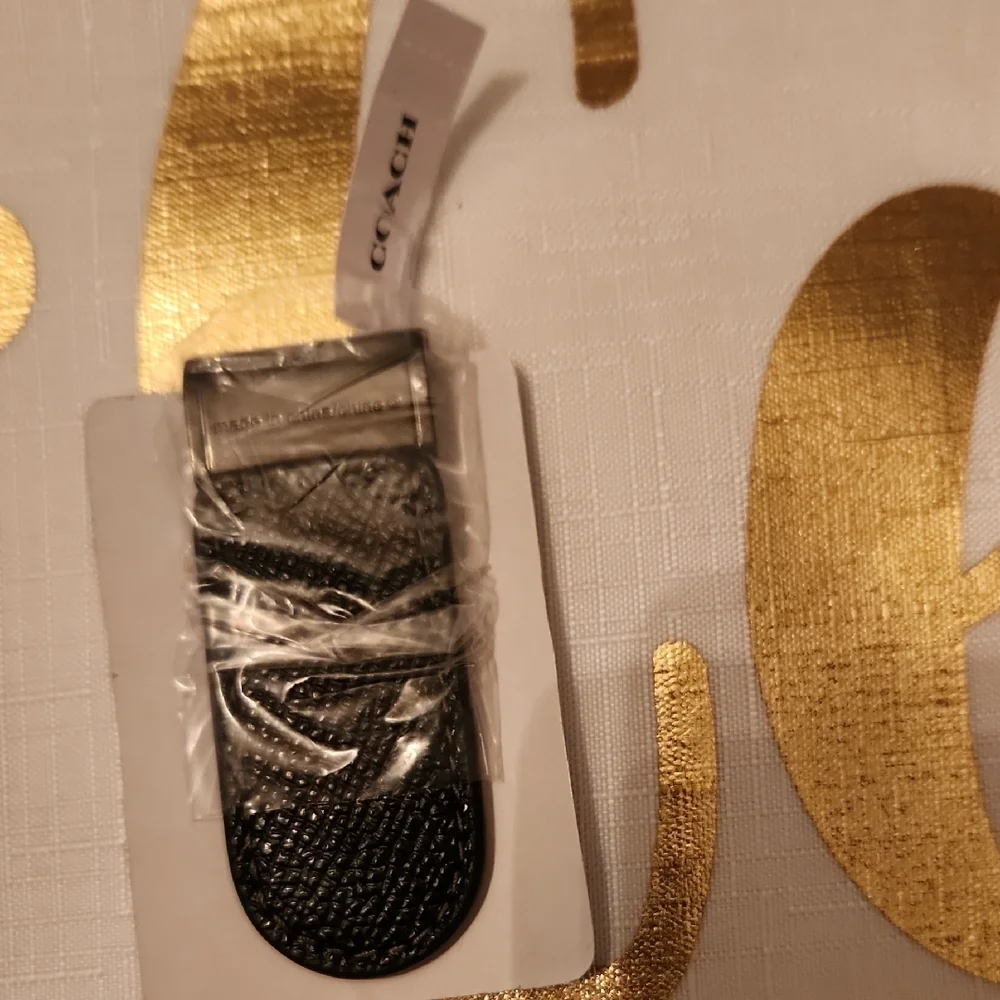 Coach Black Polished Money Clip